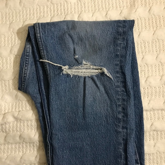 NWT Gap Sky High Rise Distressed Cheeky Straight Jeans - Picture 5 of 10